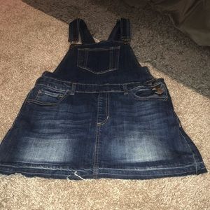 Denim skirt overalls